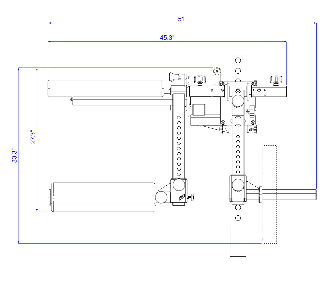 Isolator front elevation view