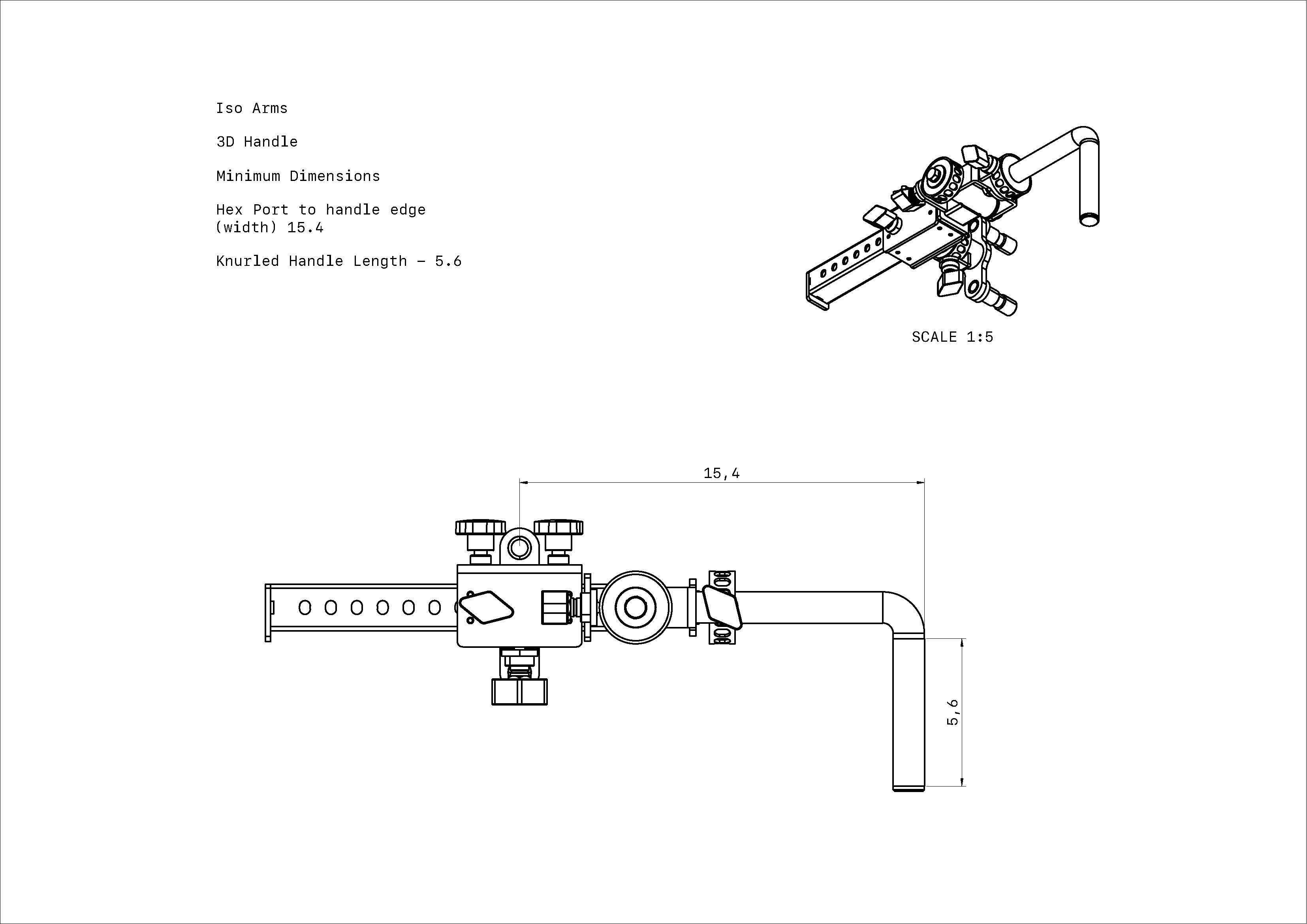 Minimum dimensions configuration at 18lbs per handle