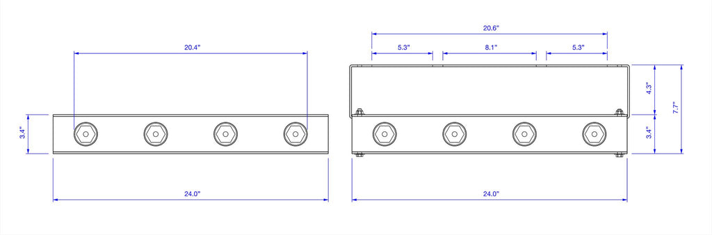 Quad Hex Port Storage/Rack Mounted or Wall Mounted